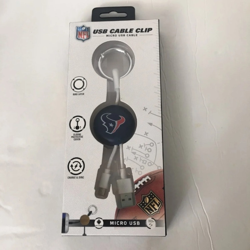 NFL Texans USB Cable Clip